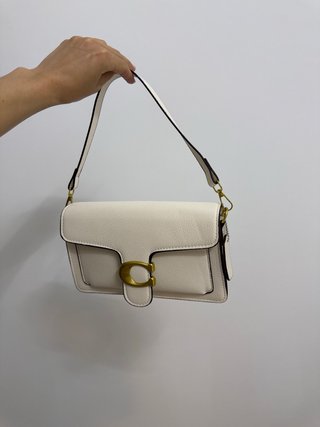Bolso Coach Blanco y Dorado