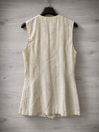 Gilet Lino e Cotone Panna Vintage Elegante