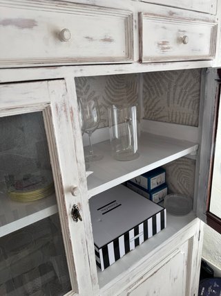 Vitrina de salón madera maciza y cristal