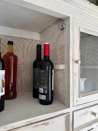 Vitrina de salón madera maciza y cristal