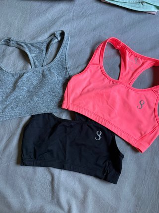 3 Tops Deportivos Overskin (Negro, Gris, Rosa)