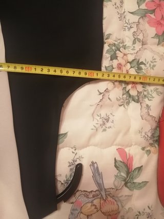 Vestido negro de gasa con cuello beige T 38-40
