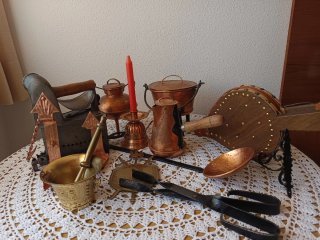 Caldero de cobre pequeño decorativo