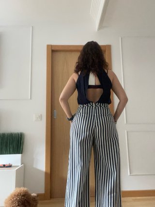 Mono Zara Rayas Blanco y azul