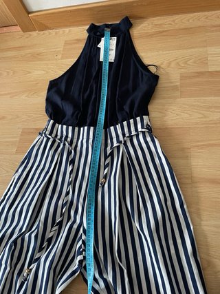 Mono Zara Rayas Blanco y azul
