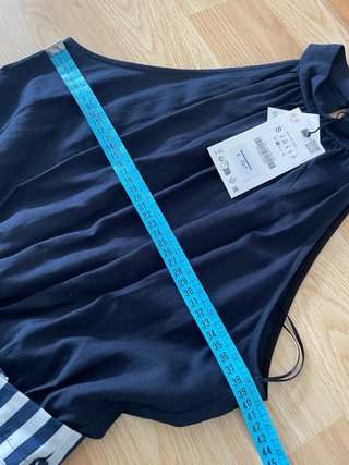 Mono Zara Rayas Blanco y azul