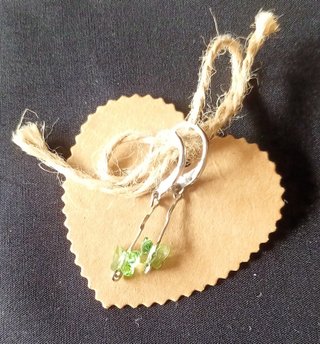 Pendientes Mariposa Cristal Verde Plata