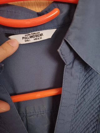Camisa mujer manga corta azul