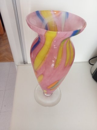 Jarrón de vidrio tipo Murano multicolor