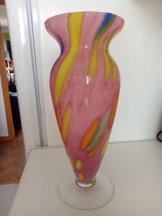 Jarrón de vidrio tipo Murano multicolor