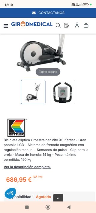 Bicicleta Elíptica Kettler vito xs