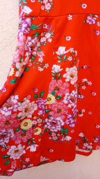 Vestido Verano Flores Naranja Talla M