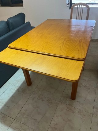 Mesa comedor extensible madera miel