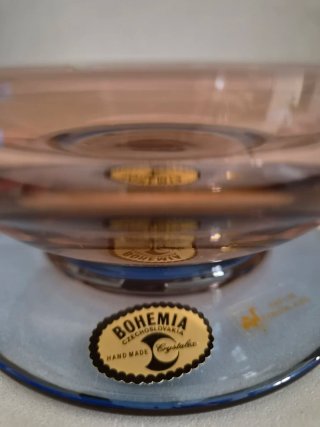Set Vetro Bohemia Bicolore Rosa Azzurro
