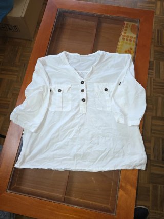 Camisa blanca botones talla S/M