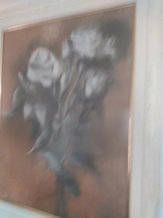 Cuadro de rosas en tonos marrones y grises