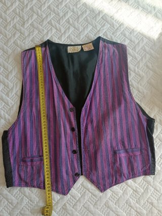 Chaleco Rayas Vintage Morado y Negro
