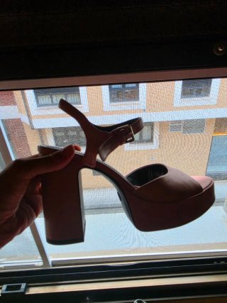 Sandalias Zara Rosa Tacon Plataforma