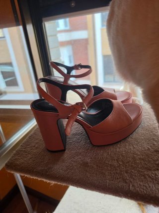 Sandalias Zara Rosa Tacon Plataforma