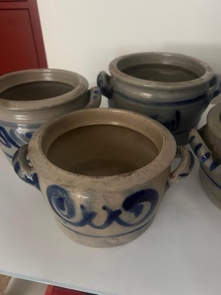 Juego 6 Macetas Cerámica Antiguas Decoradas