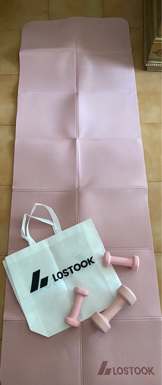 Pack Fitness Rosa: Esterilla, Pesas y Bandas