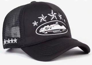 Gorra Corteiz Negra Estrellas y Barco