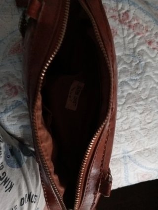 Bolso bandolera cadena marrón y dorado