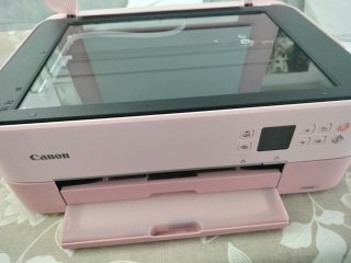 Impresora HP rosa y negra