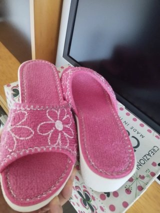 Zapatillas de casa mujer toalla flores