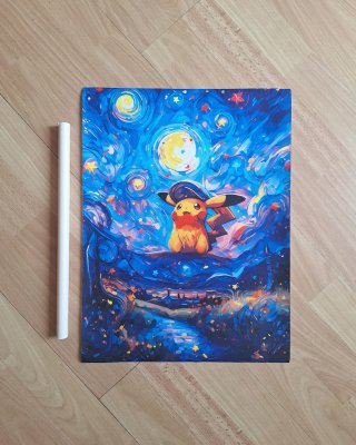 Canvas Pokemon x Starry Night