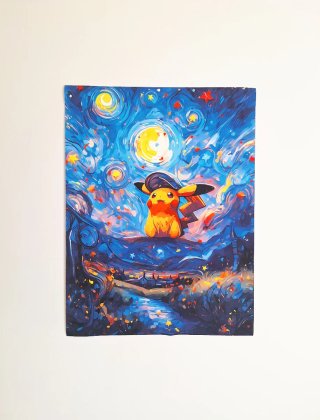 Canvas Pokemon x Starry Night