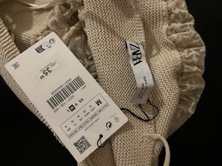 Top Zara Beige Encaje