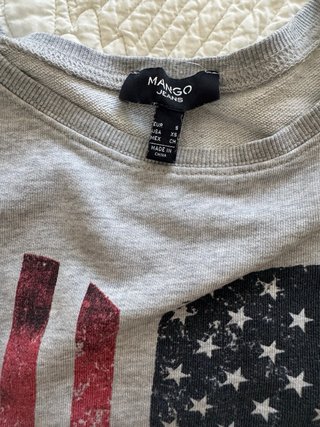 Sudadera corta Mango con estampado bandera USA