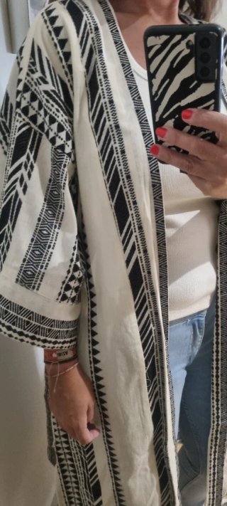Kimono Beige y Negro