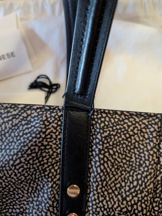 Borsa a spalla Borbonese beige/nera