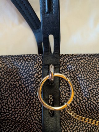 Borsa a spalla Borbonese beige/nera