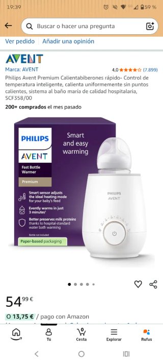 Calienta biberones Philips Avent Premium