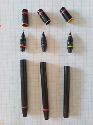 Set penne tecniche vintage Rotring e Koh-I-Noor