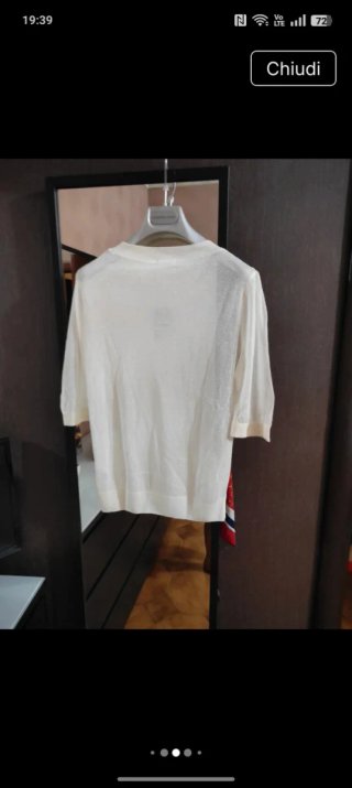 Maglia donna manica 3/4 M panna