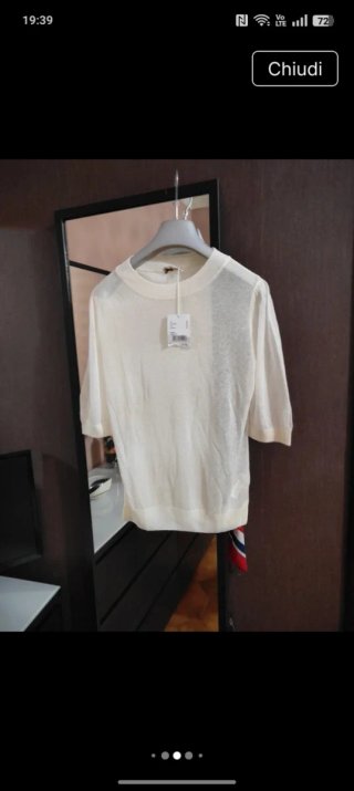 Maglia donna manica 3/4 M panna