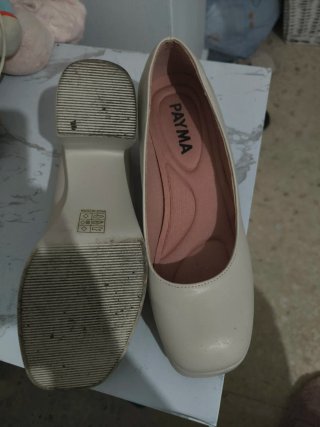 Zapatos PAYMA Beige Tacón Cuadrado