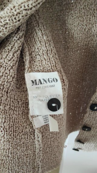 Chaqueta torera punto Mango beige verdoso M