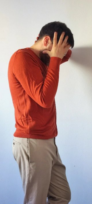 Jersey fino Uniqlo color teja 100% lana