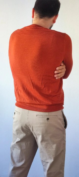 Jersey fino Uniqlo color teja 100% lana