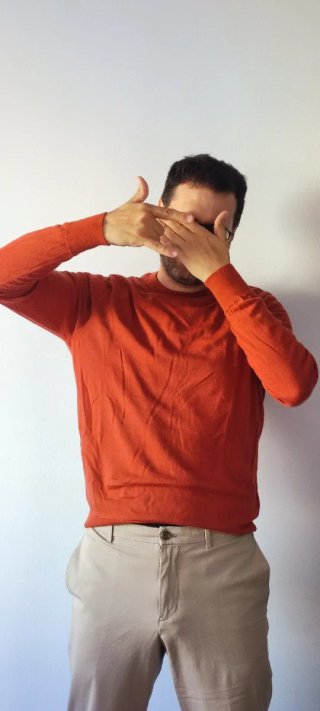 Jersey fino Uniqlo color teja 100% lana