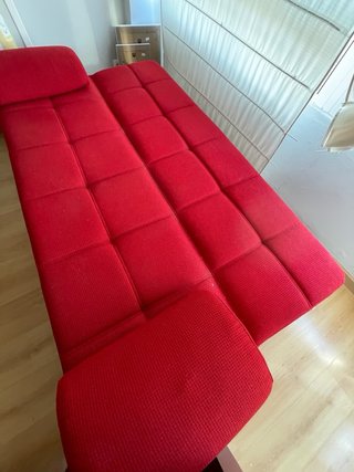 Sofá Cama Rojo 3 Plazas Tela