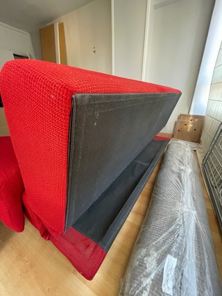 Sofá Cama Rojo 3 Plazas Tela