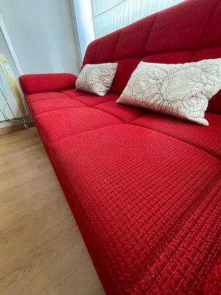Sofá Cama Rojo 3 Plazas Tela