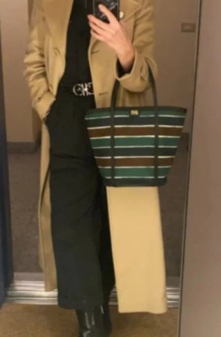 Borsa Dolce & Gabbana righe canvas e pelle