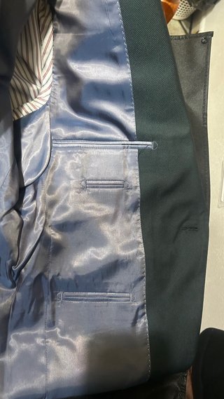 Traje de novio completo negro y azul